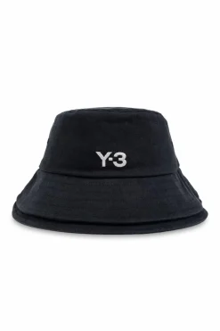 Y-3 CZARNY Kapelusz z wyszytym logo