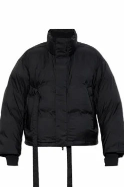 Y-3 CZARNY Kurtka puchowa z wzorem