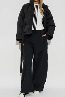 Y-3 CZARNY Kurtka puchowa z wzorem