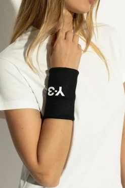 Y-3 CZARNY Opaski na nadgarstek z kolekcji `Tennis US`