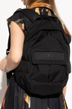 Y-3 CZARNY Plecak z logo