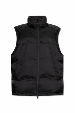 Y-3 CZARNY Puchowa kamizelka z logo