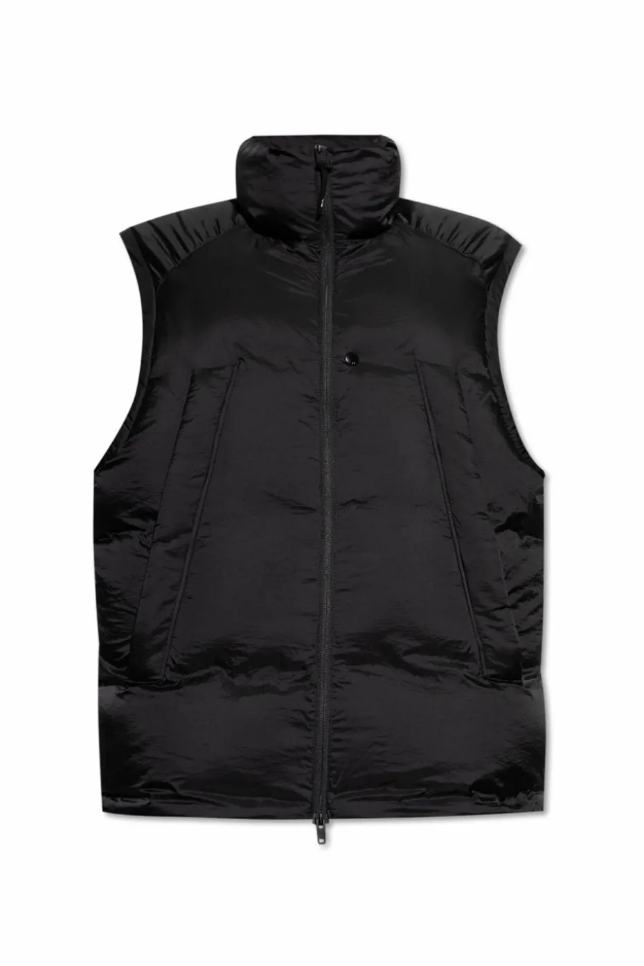 Y-3 CZARNY Puchowa kamizelka z logo