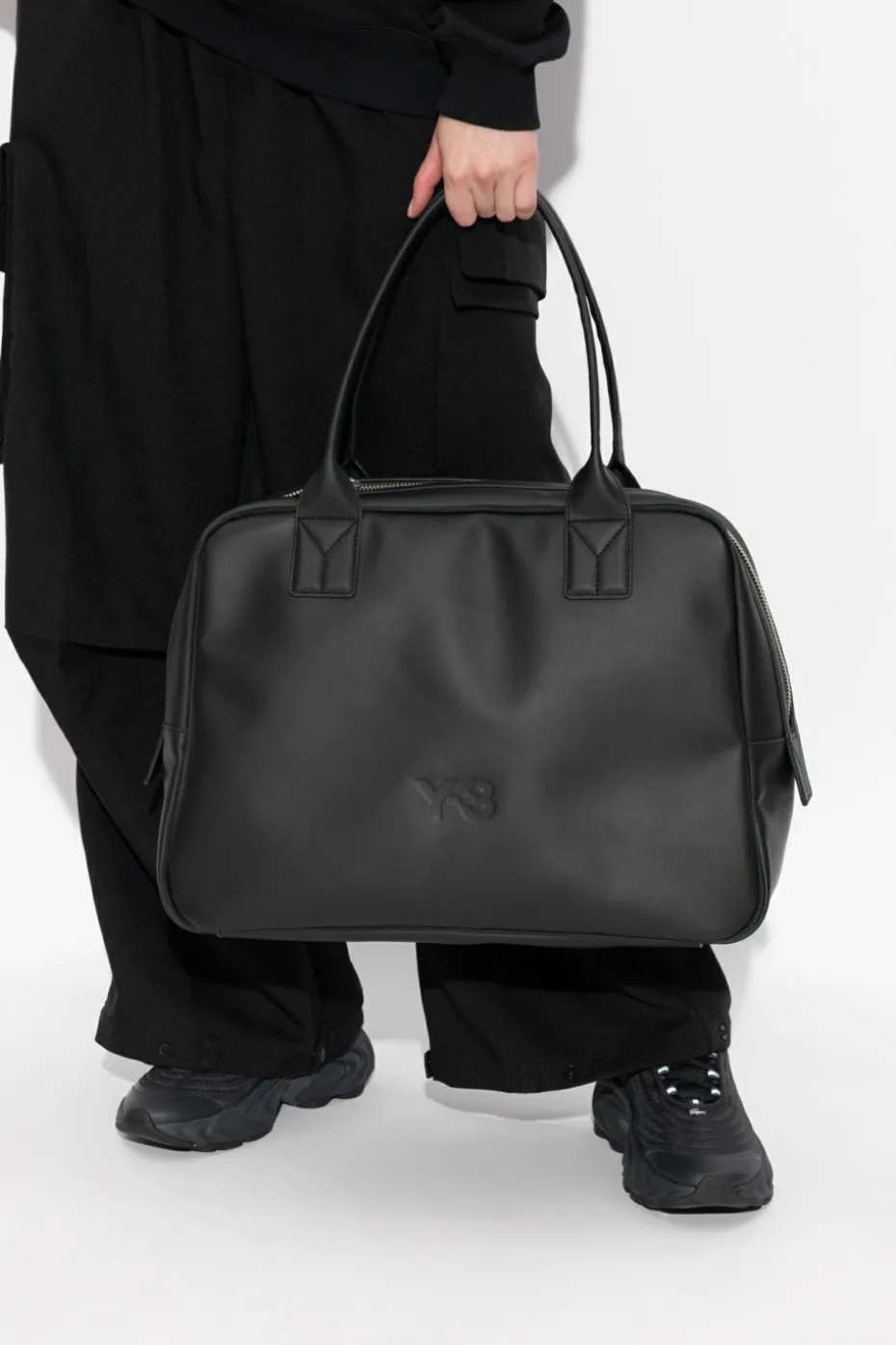 Y-3 CZARNY Skórzana torba