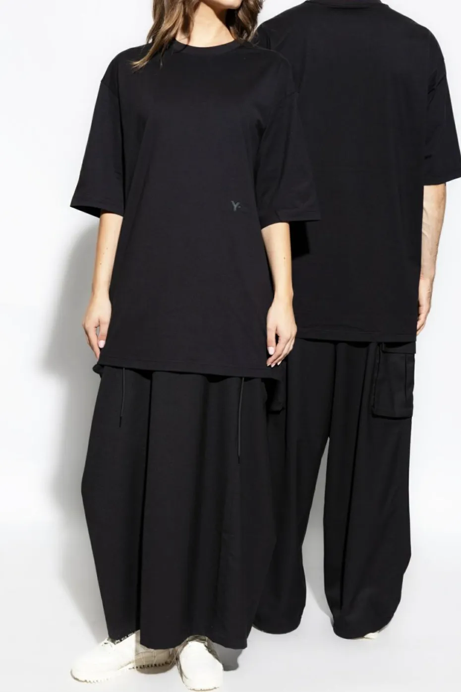 Y-3 CZARNY T-shirt z logo