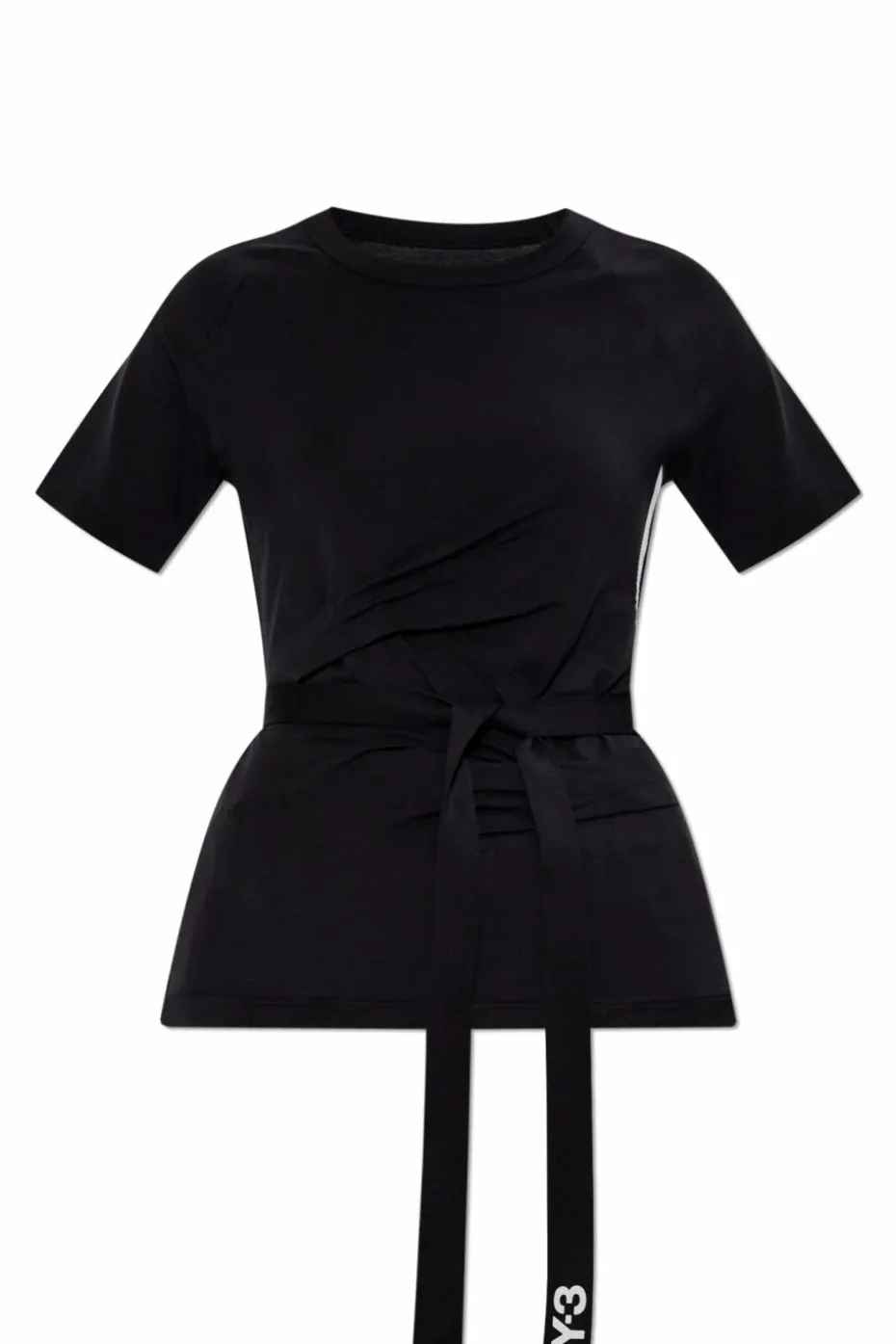 Y-3 CZARNY T-shirt z trokami