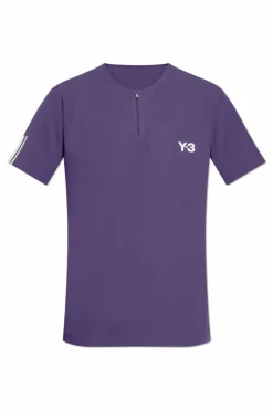 Y-3 FIOLETOWY T-shirt z kolekcji `Tennis US`