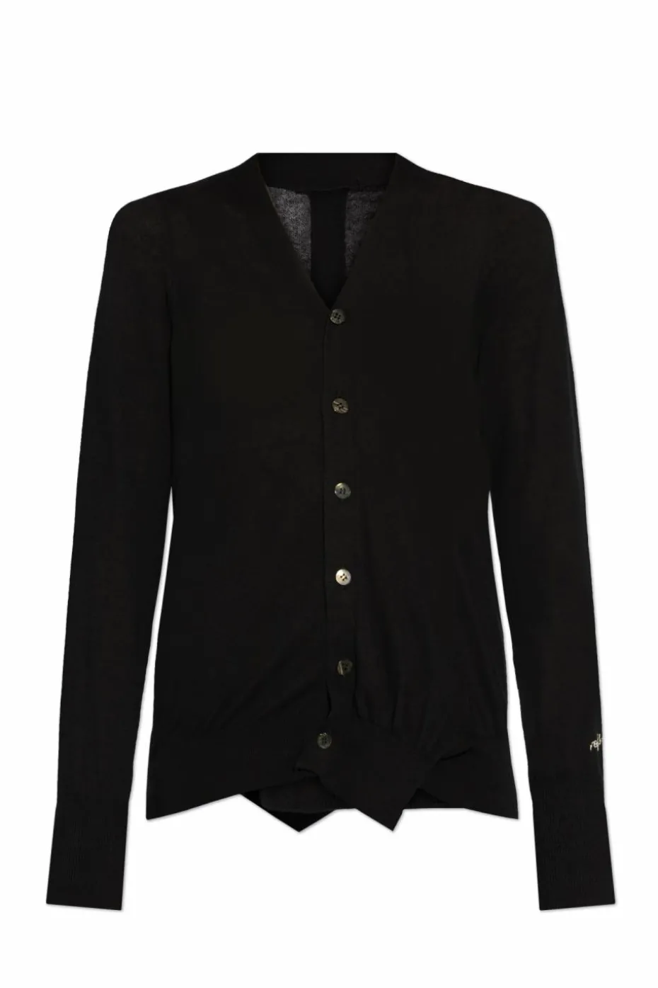 Yohji Yamamoto CZARNY Kardigan z logo