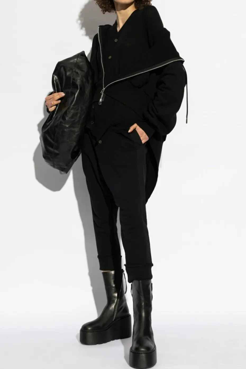 Yohji Yamamoto CZARNY Kardigan z logo