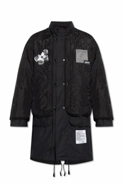 Yohji Yamamoto CZARNY Parka z odpinaną warstwą zewnętrzną
