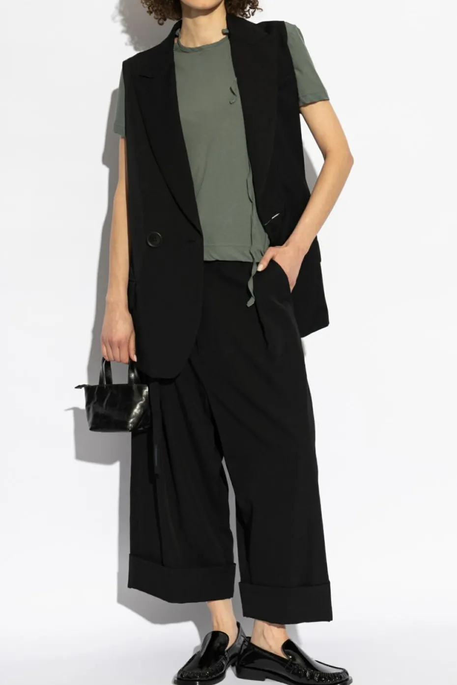 Yohji Yamamoto ZIELONY Bawełniany top