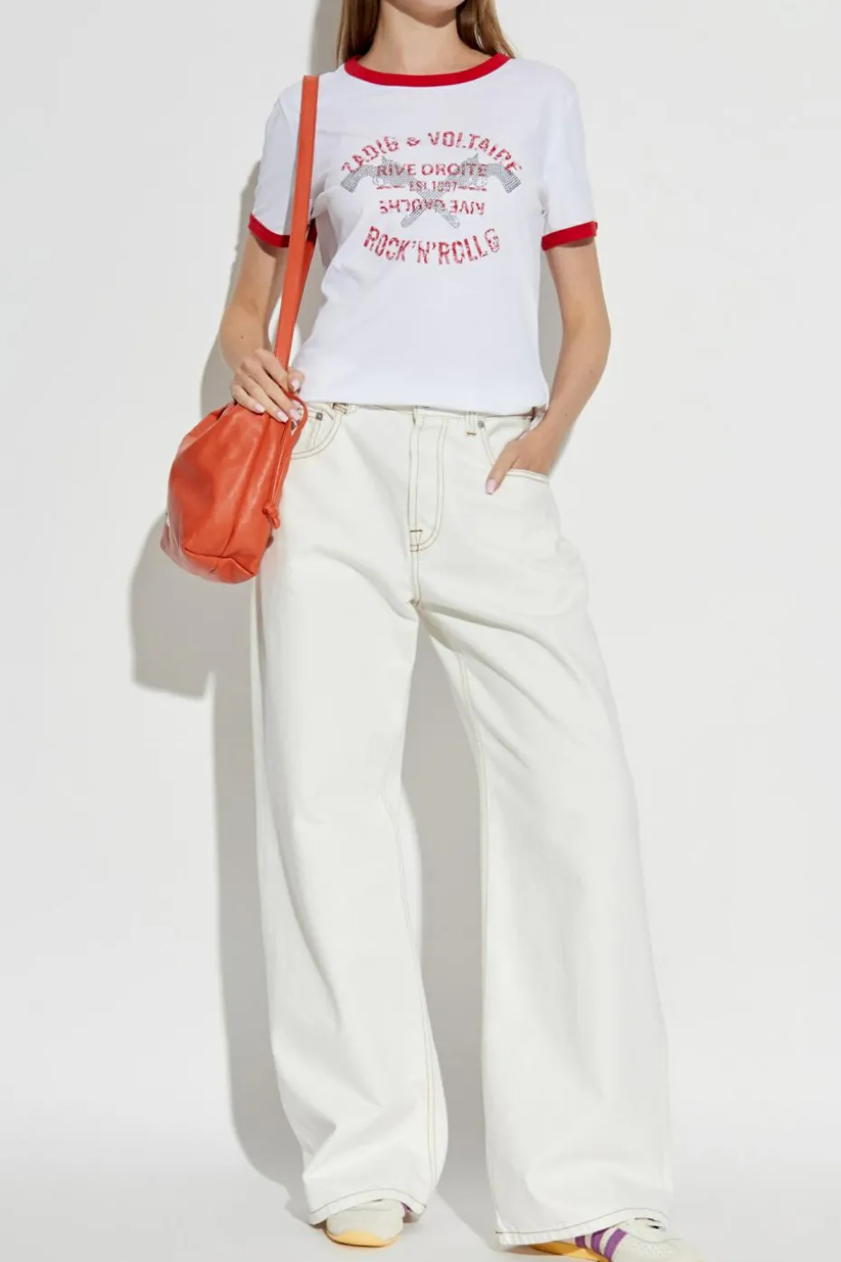 Zadig & Voltaire BIAŁY T-shirt `Woos`