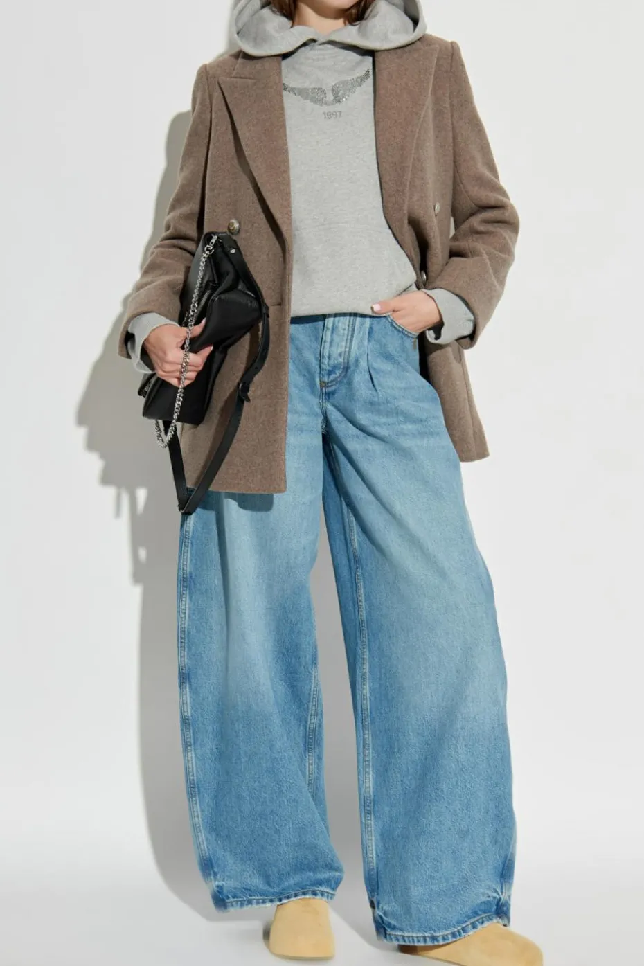 Zadig & Voltaire BRĄZOWY Krótki płaszcz `Miew`