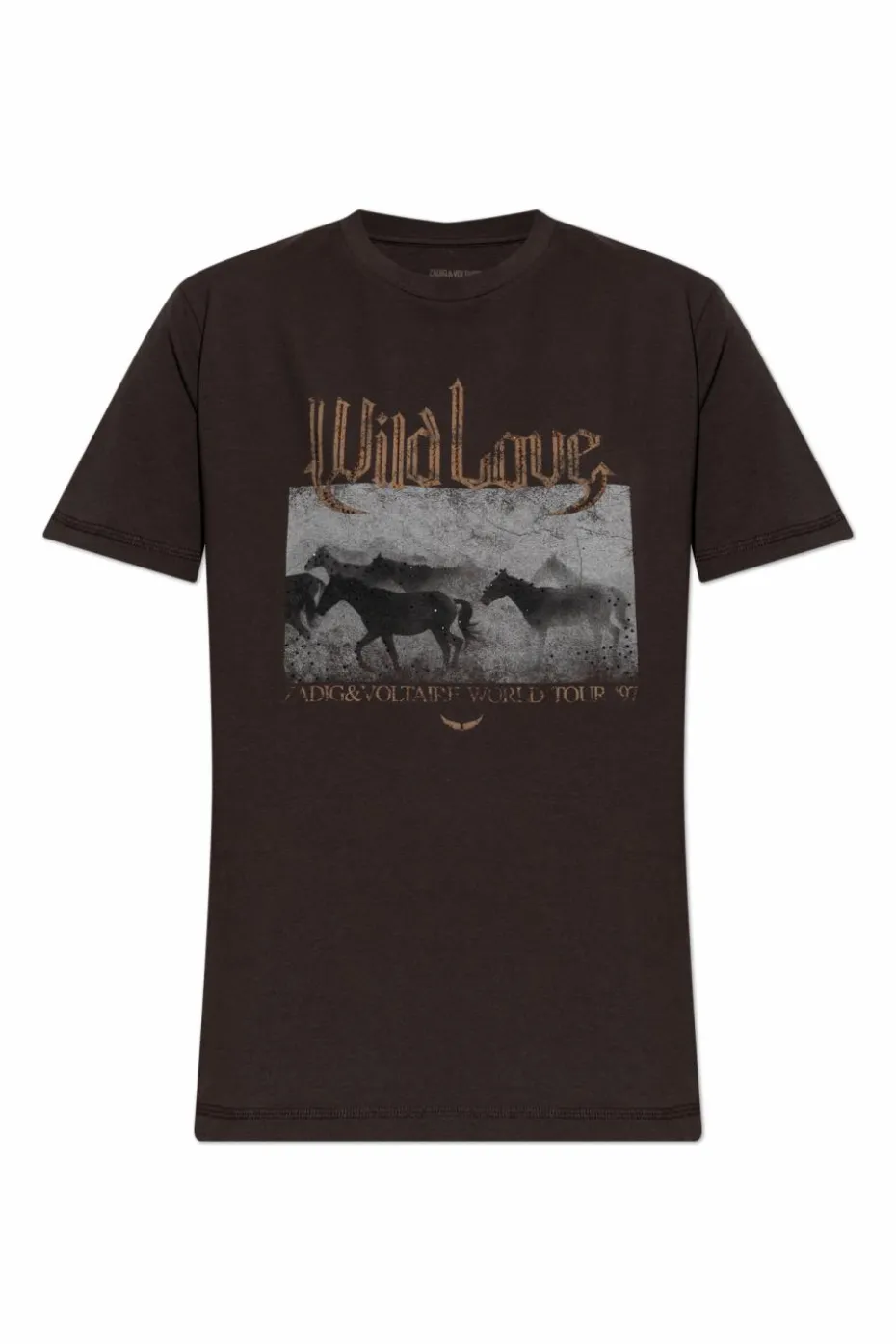 Zadig & Voltaire BRĄZOWY T-shirt `Edwin`