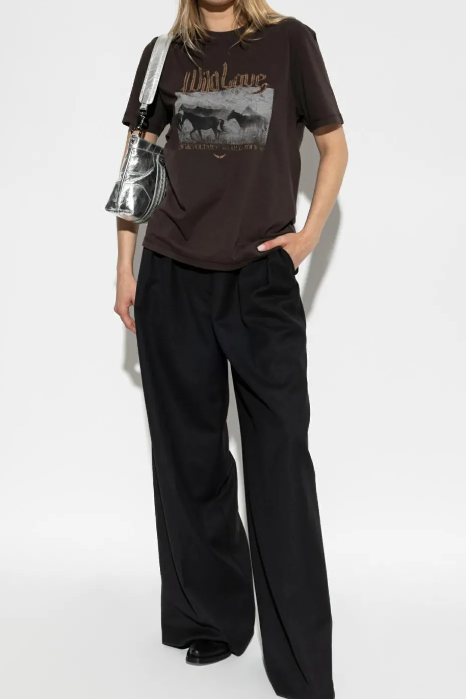 Zadig & Voltaire BRĄZOWY T-shirt `Edwin`
