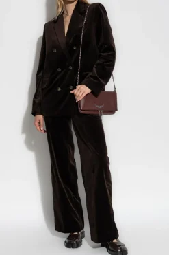 Zadig & Voltaire BRĄZOWY Welurowa marynarka `Vaska`