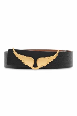 Zadig & Voltaire CZARNY Dwustronny pasek