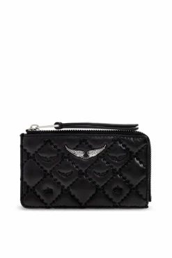 Zadig & Voltaire CZARNY Pikowany portfel skórzany