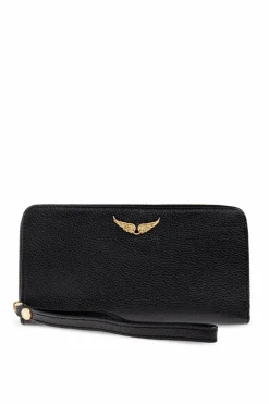 Zadig & Voltaire CZARNY Skórzany portfel