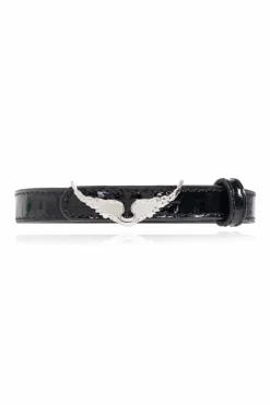Zadig & Voltaire CZARNY Skórzana bransoleta
