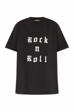 Zadig & Voltaire CZARNY T-shirt z nadrukiem ‘Edwin’