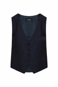 Zadig & Voltaire GRANATOWY Kamizelka ‘Emaux’