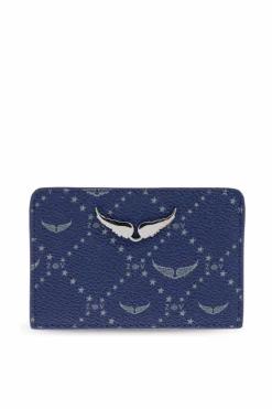 Zadig & Voltaire GRANATOWY Skórzane etui na karty
