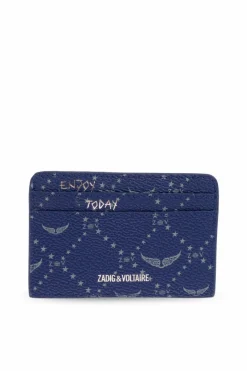 Zadig & Voltaire GRANATOWY Skórzane etui na karty