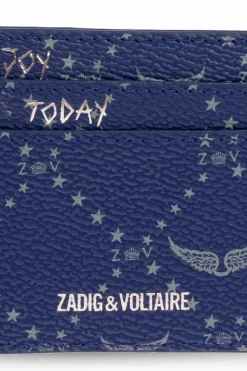 Zadig & Voltaire GRANATOWY Skórzane etui na karty
