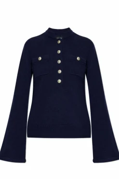 Zadig & Voltaire GRANATOWY Wełniany sweter