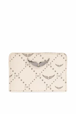 Zadig & Voltaire kremowy Etui na karty z logo
