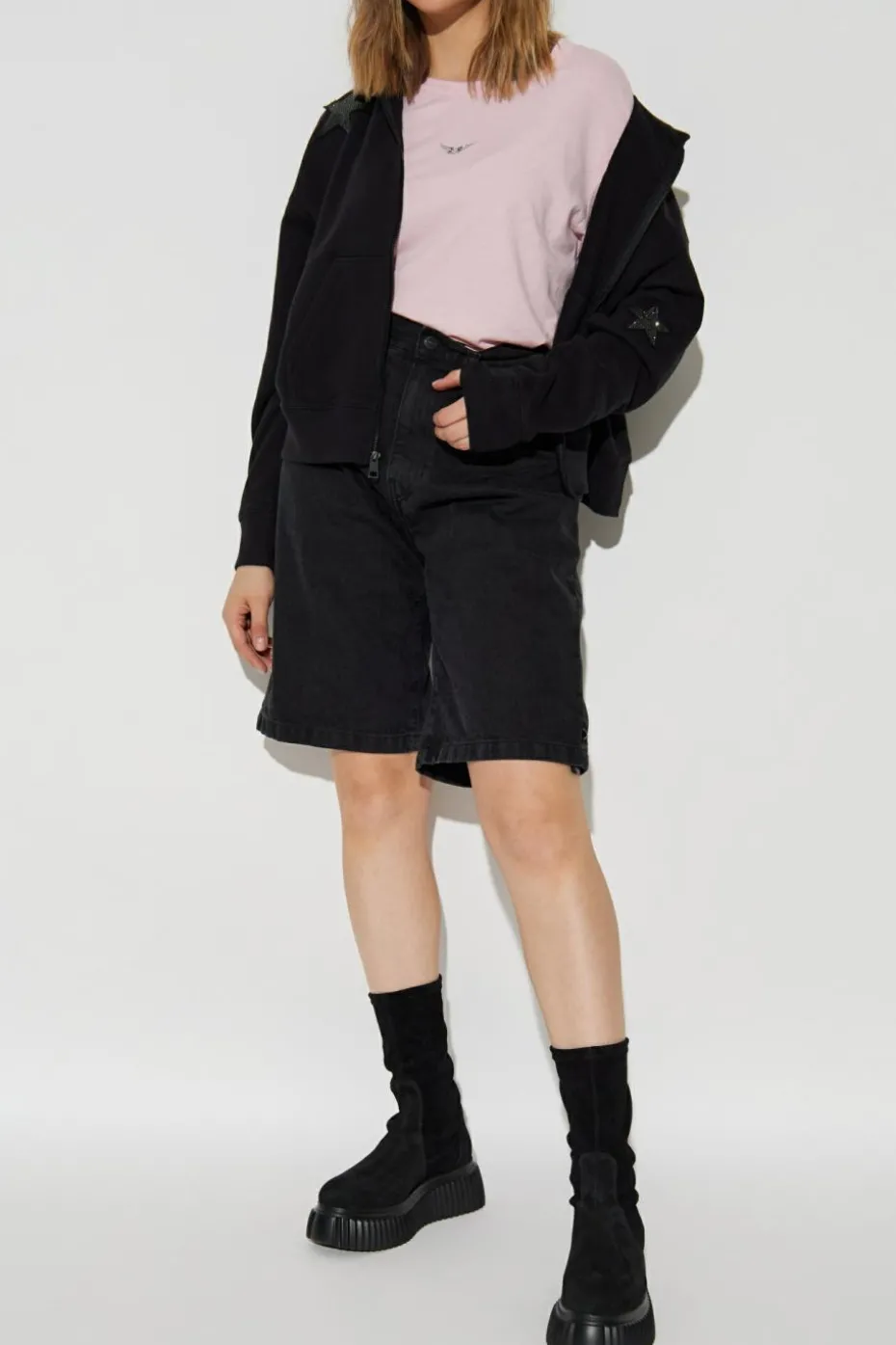Zadig & Voltaire RÓŻOWY T-shirt `Marta`
