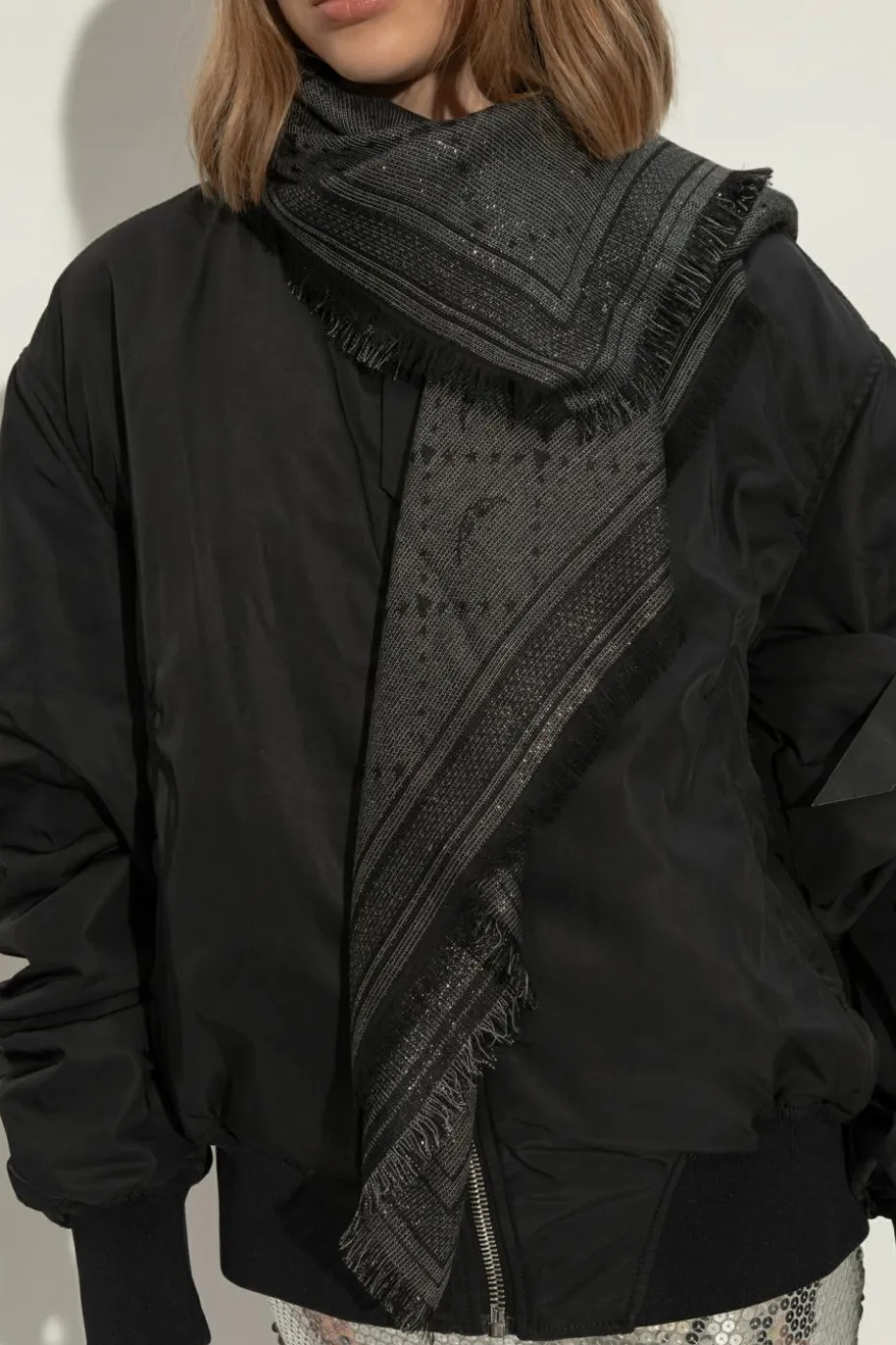 Zadig & Voltaire SZARY Chusta `Glenn`