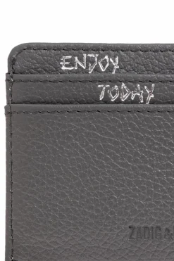 Zadig & Voltaire SZARY Skórzane etui na karty