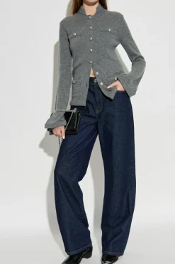 Zadig & Voltaire SZARY Wełniany kardigan