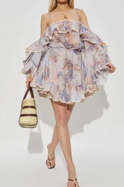 Zimmermann FIOLETOWY Sukienka typu `oversize` z motywem kwiatowym