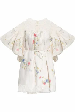 Zimmermann kremowy Sukienka typu `oversize` z motywem kwiatowym